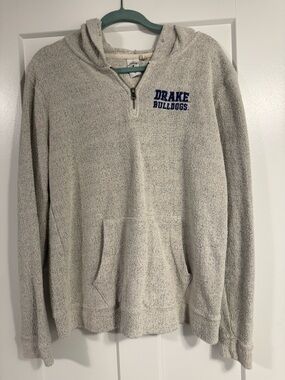 Drake Bulldogs Gray Half-Zip Hooded Pullover